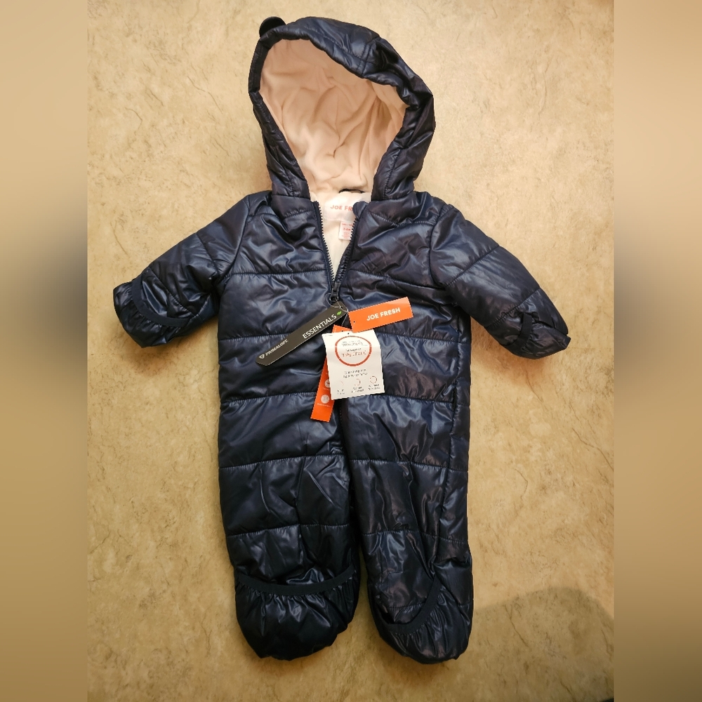 One piece snow suit with primaloft